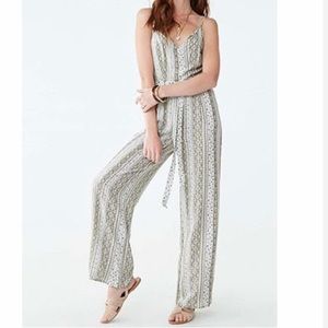 Belted olive floral Cami jumpsuit NEW